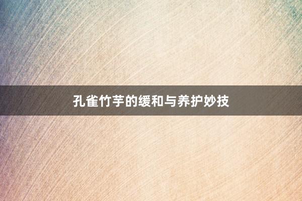 孔雀竹芋的缓和与养护妙技