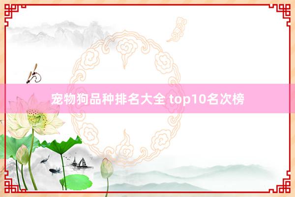 宠物狗品种排名大全 top10名次榜